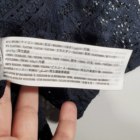 Hollister Off Shoulder Lace Romper Shorts Navy Size Small - Picture 7 of 11